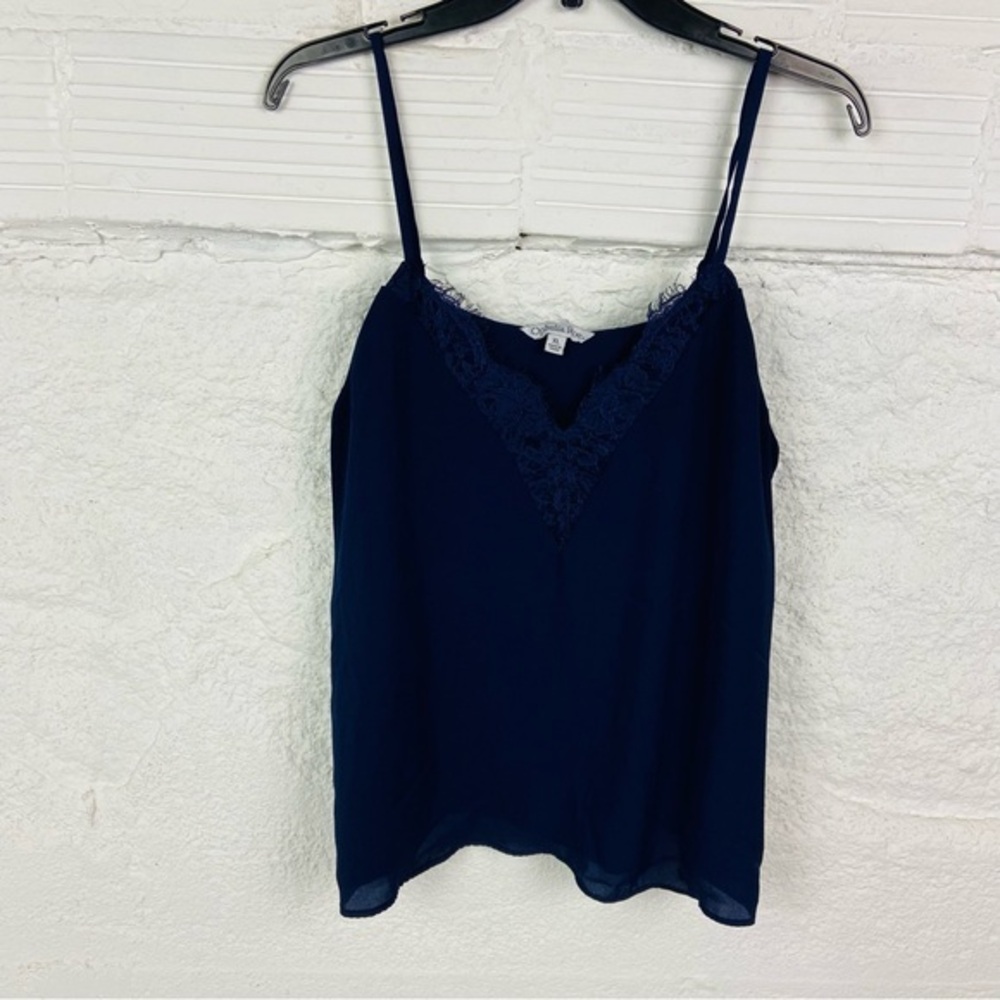 Ophelia roe plum purple Lace Trim tank Top size XL